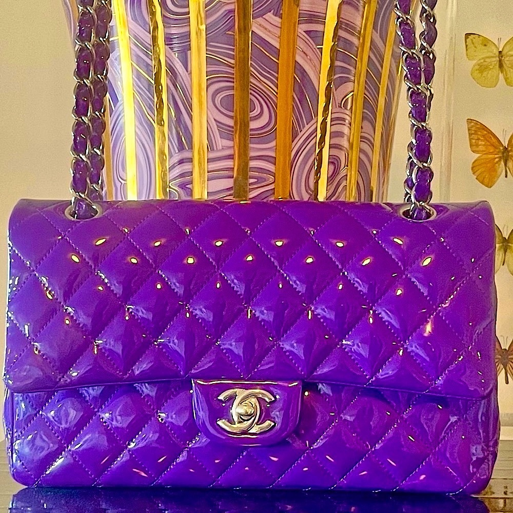 CHANEL BAG MEDIUM FLAP PATENT LEATHER EXCELLENT CONDITION 🔥